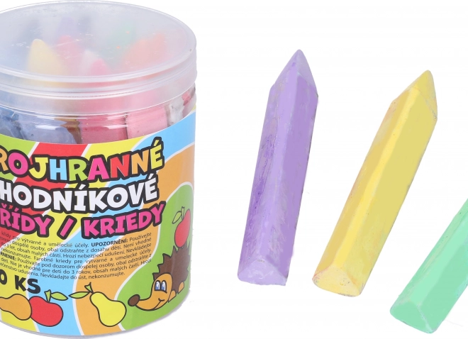 Triangular sidewalk chalk, 20 colored pieces