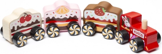 Wooden Train with Magnets Cakes 4 Pieces CUBIKA