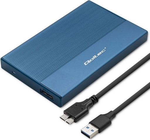 Aluminiumgehäuse für 2,5" SSD/HDD SATA mit USB 3.0, 5 Gb/s, 2 TB – blau