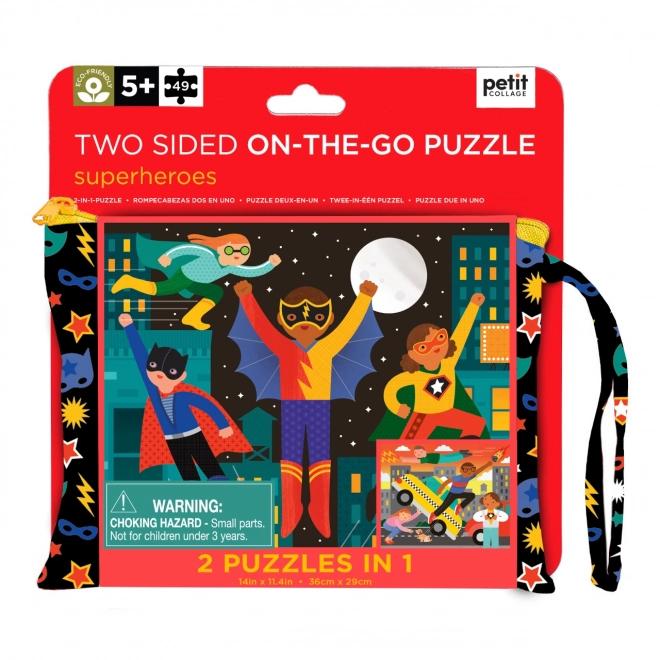 Dubbelzijdige puzzel Superhelden van Petit Collage