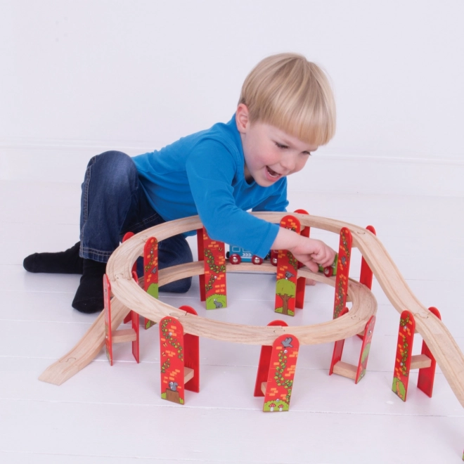 Bigjigs Rail meerlagige houten treinset