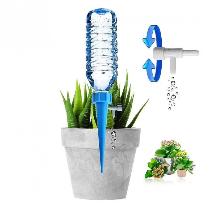 Pflanzenbewässerer für PET-Flaschen – Blau mit Tropfbewässerungshahn