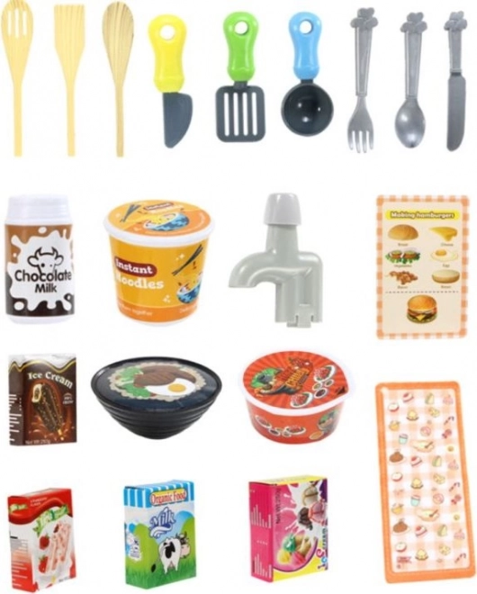 Kinderkeuken met LED stoomgenerator 42 accessoires marineblauw