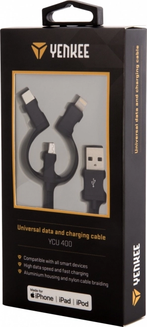 Universele oplaadkabel 3-in-1 met USB-C, Micro USB en Lightning connectors