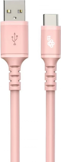 Câble USB-USB C en silicone 1 m rose