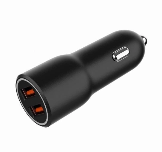 Autolader 2xUSB-A QC3.0 36W zwart