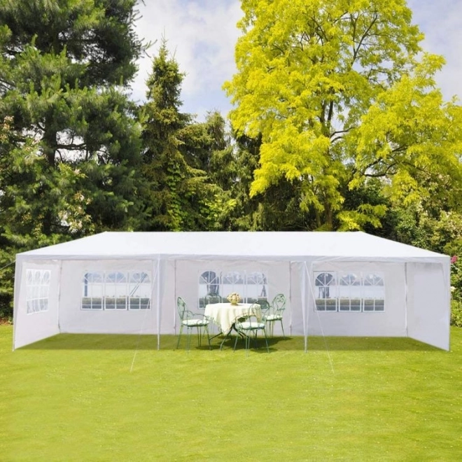 Gartenpavillon 3x9 m mit 8 Wänden Weiß