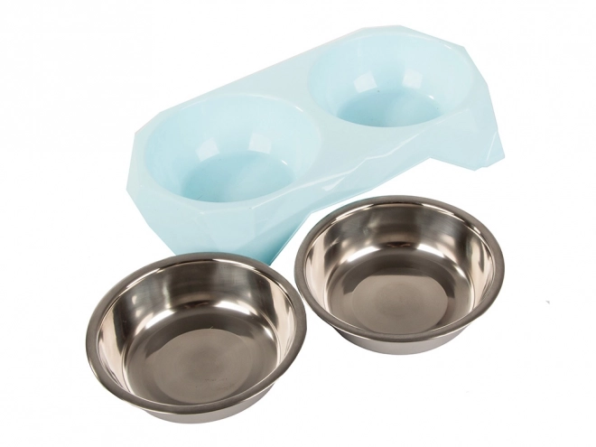 Metall Doppelnäpfe für Hunde und Katzen 350ml x 2