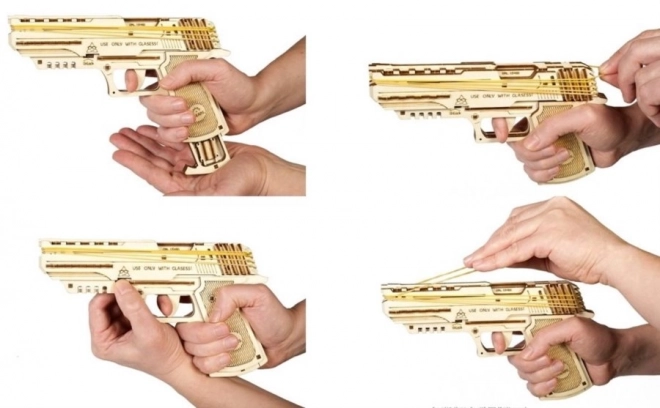 Mechanische 3D puzzel UGEARS Pistool Wolf-01