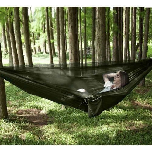 Toeristische hangmat met muskietennet en zeil 260x140 cm
