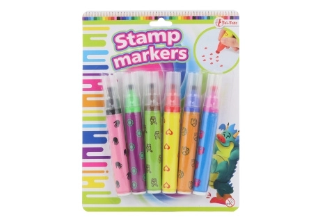 Set van 6 stiften met stempels
