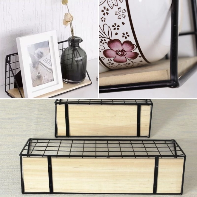 Étagère murale style LOFT 29,5 cm - noir