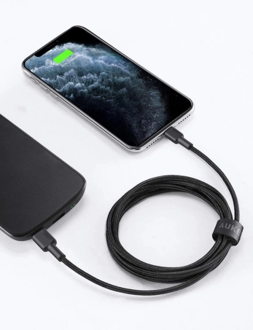 Nylonkabel Lightning-USB C zwart 2m