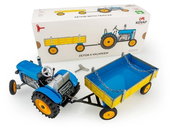 Tractor Zetor met Blauwe Aanhanger