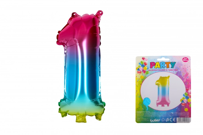 Ballon gonflable arc-en-ciel - chiffre 1
