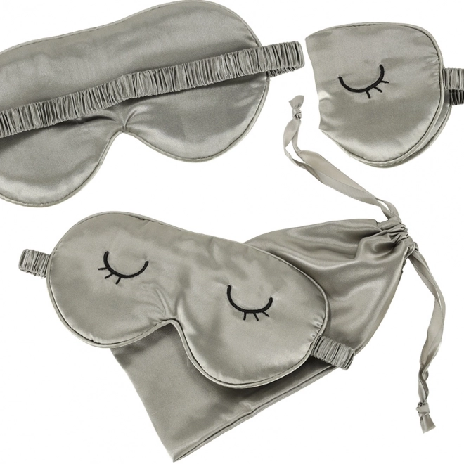 Schlafmaske mit Tragetasche Grau