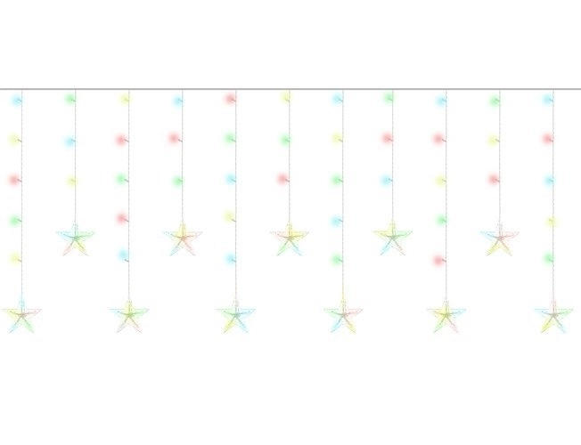 Lichtervorhang LED-Sterne 108 Lichter Multicolor