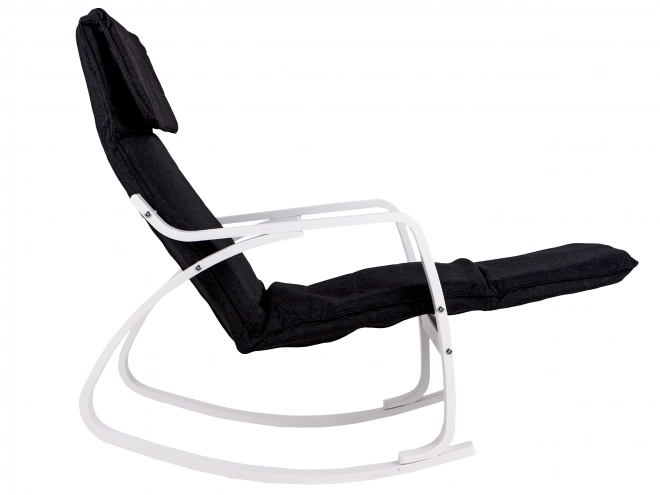 Fauteuil à bascule avec repose-pieds réglable de ModernHome en blanc et noir