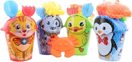 Children's sand set with bucket, watering can and molds