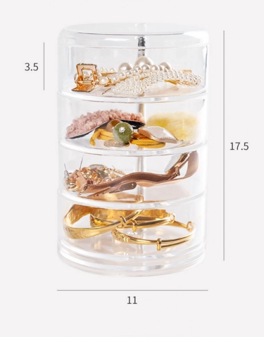 Jewelry Box 4-Tier Transparent