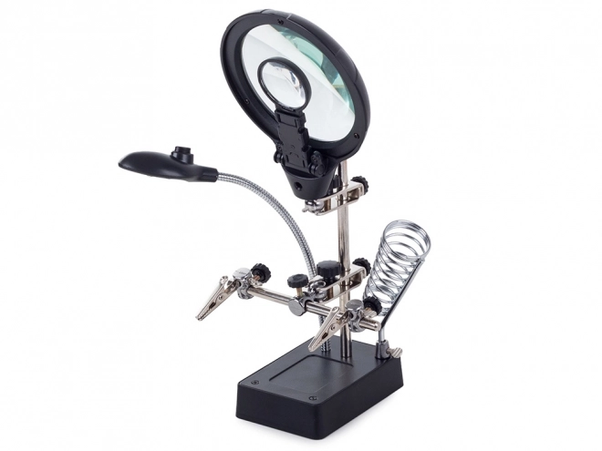 Houder - derde hand - met vergrootglas