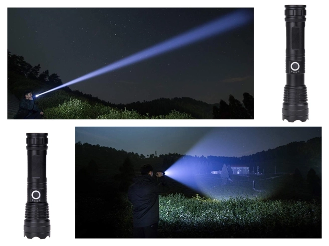 Krachtige LED-zaklamp USB waterdicht