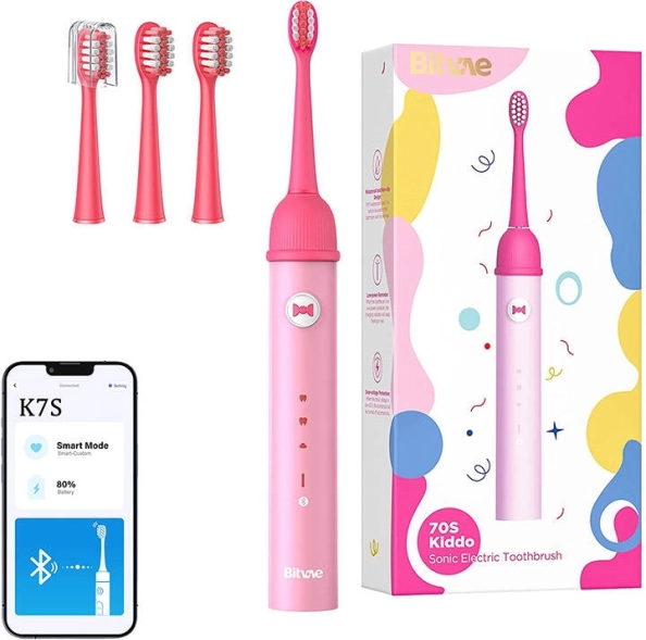 BITVAE K7S Kids Sonic Toothbrush with App, Pink