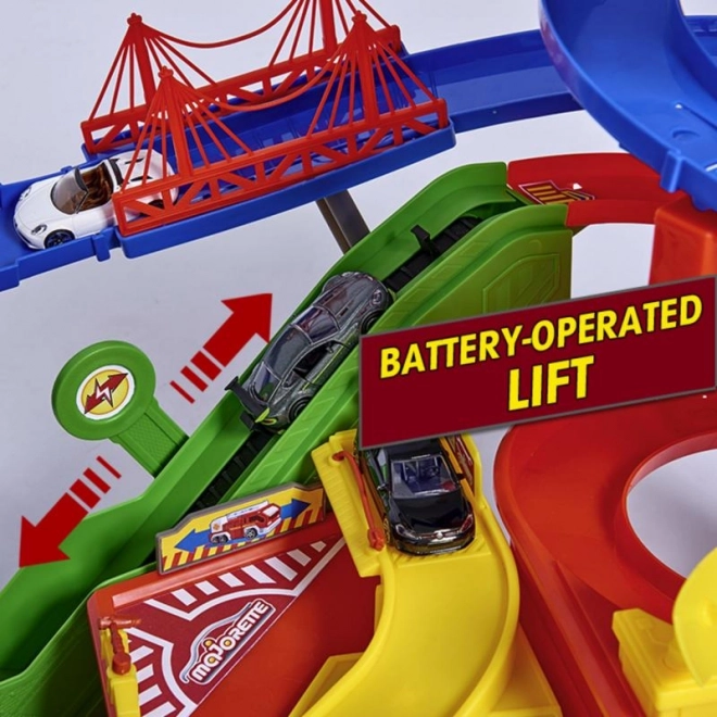 Garage Super City + 6 petites voitures et train