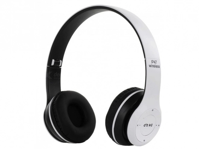 Wireless headphones p47 bluetooth microphone mp3 – White