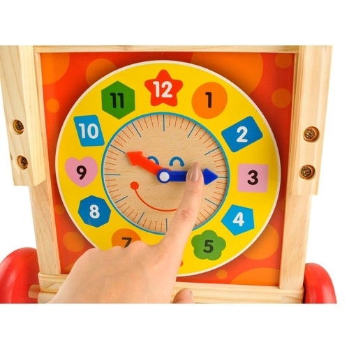 Wooden Push Walker and Educational Cube for Kids