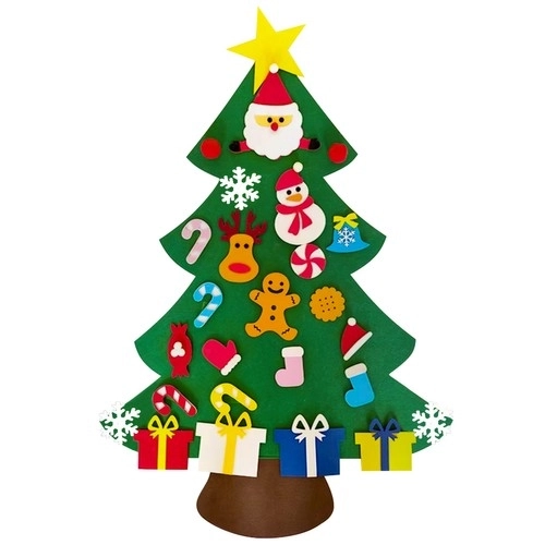 DIY Filz-Weihnachtsbaum mit Dekorationen 90 cm