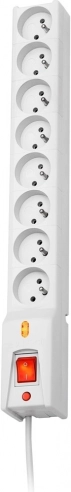 Lestar LX 810 overspanningsbeveiliging met 8 stopcontacten en 5 m kabel - grijs