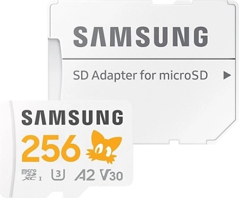 Samsung microSDXC PRO Plus 256 GB U3 A2 V30 met adapter
