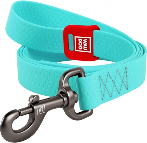 laisse lumineuse imperméable pour chien WAU DOG 20 mm, 183 cm – turquoise