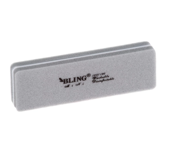 Mini nagel polijstblok 100/180 BLING - plat breed