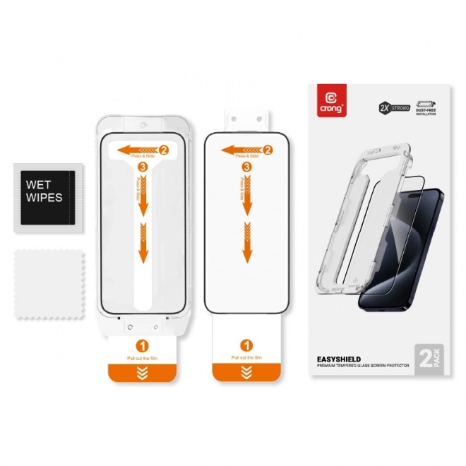 EasyShield 2-pack verre trempé pour iPhone 16 / iPhone 15
