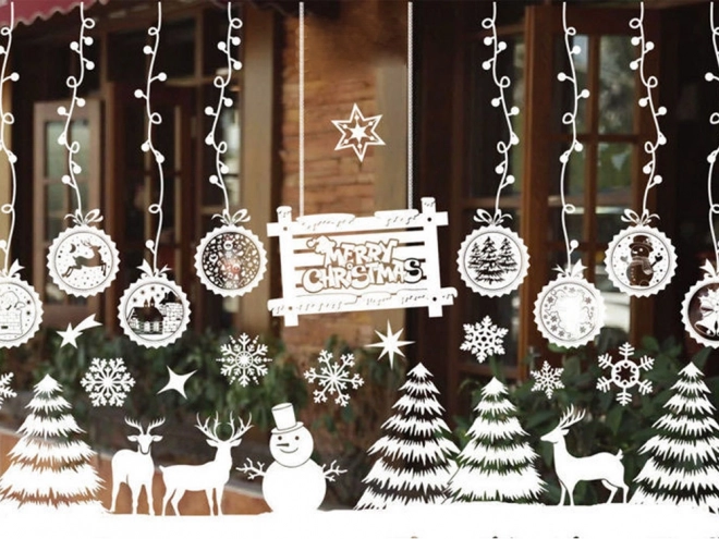 Christmas Window Stickers with Christmas Trees