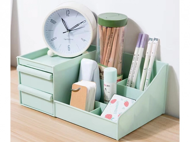 Organizer voor cosmetica in kastje met twee lades