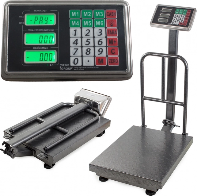 Elektronische magazijnweegschaal met rugleuning 300 kg lcd