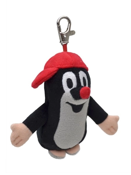 Mol met petje en karabijnhaak 10 cm