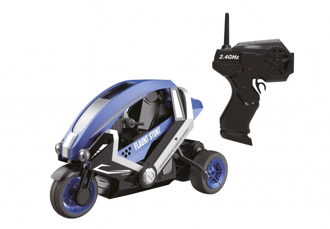 Driewieler op afstandsbediening met stunttrucs 25 cm blauw