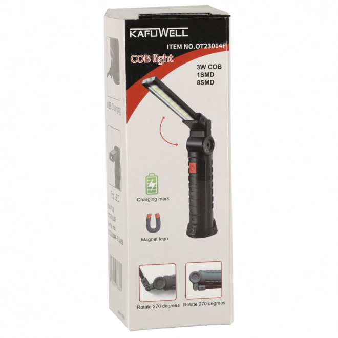 USB werk LED zaklamp met magneet en accu