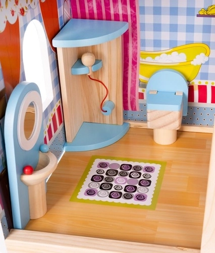 Houten poppenhuis met meubels 90 cm