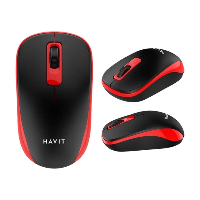 Universal Wireless Mouse Black & Red