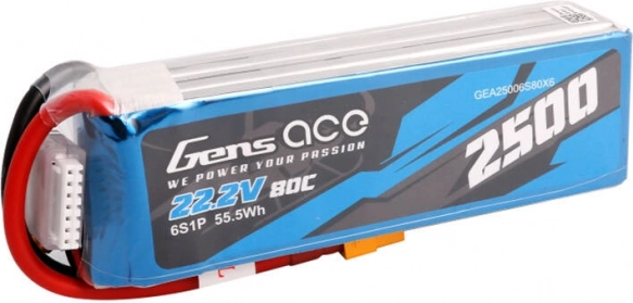 Gens Ace LiPo-accu 2500mAh 22,2V 80C met XT60