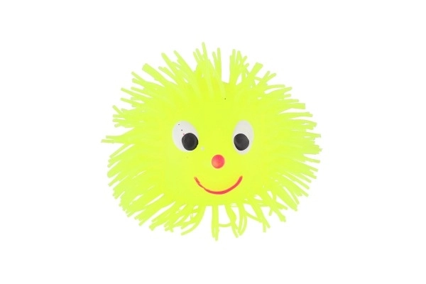 Pluizige rubberen antistressbal 8,5 cm met licht op batterijen tot 6 kleuren