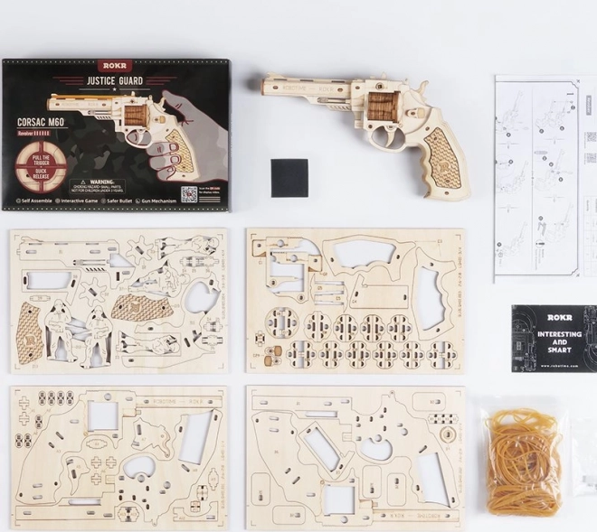 RoboTime 3D houten mechanische puzzel Revolver Corsac