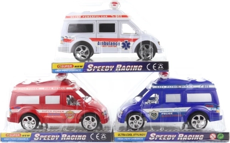 Rescue car with flywheel, plastic, 19 cm