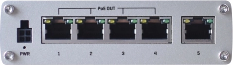 Switch Gigabit industriel non géré TELTONIKA avec PoE+, 5 ports (4× PoE+)