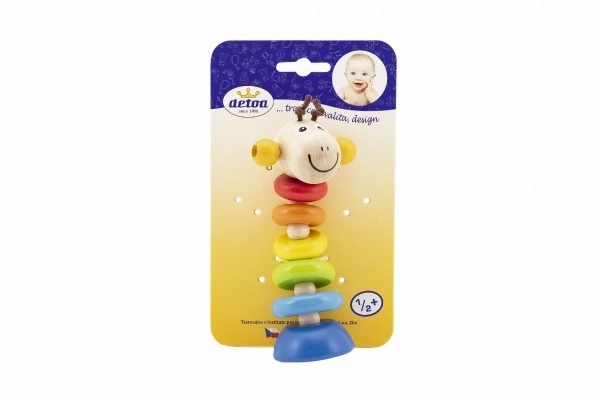 Detoa wooden toy giraffe on a spring